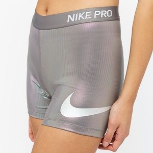 Women Nike Pro S Rise Pack Metallic - Gunsmoke